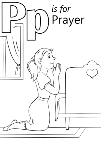 Letter P Is For Prayer Coloring Page